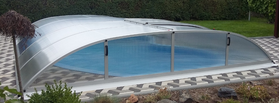 Zastřešení bazénů Poolor 3R stříbrný elox